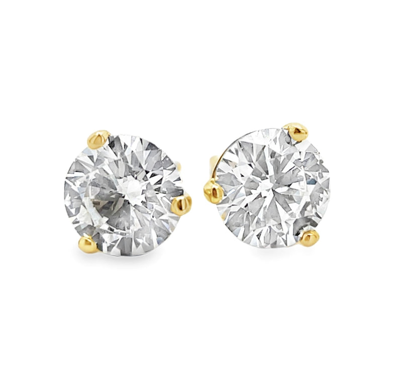 14K YELLOW GOLD DIAMOND EARRINGS  #150-00462