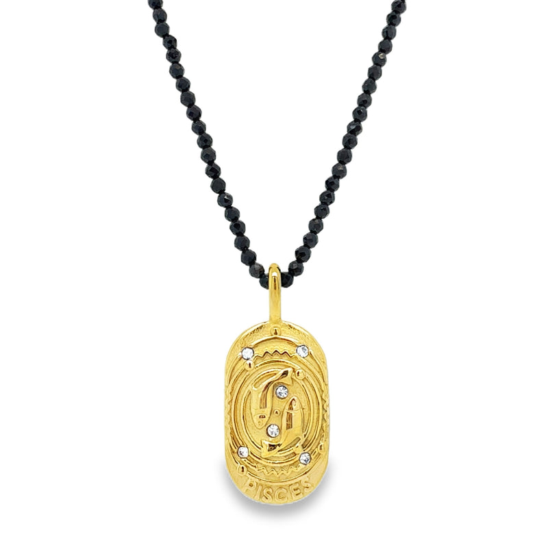 GOLD PLATED STAINLESS STEEL ZODIAC NECKLACE  #805-00829