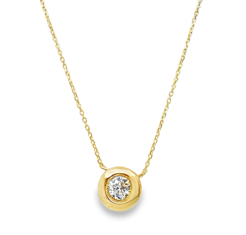 14K YELLOW GOLD DIAMOND NECKLACE  #165-00288