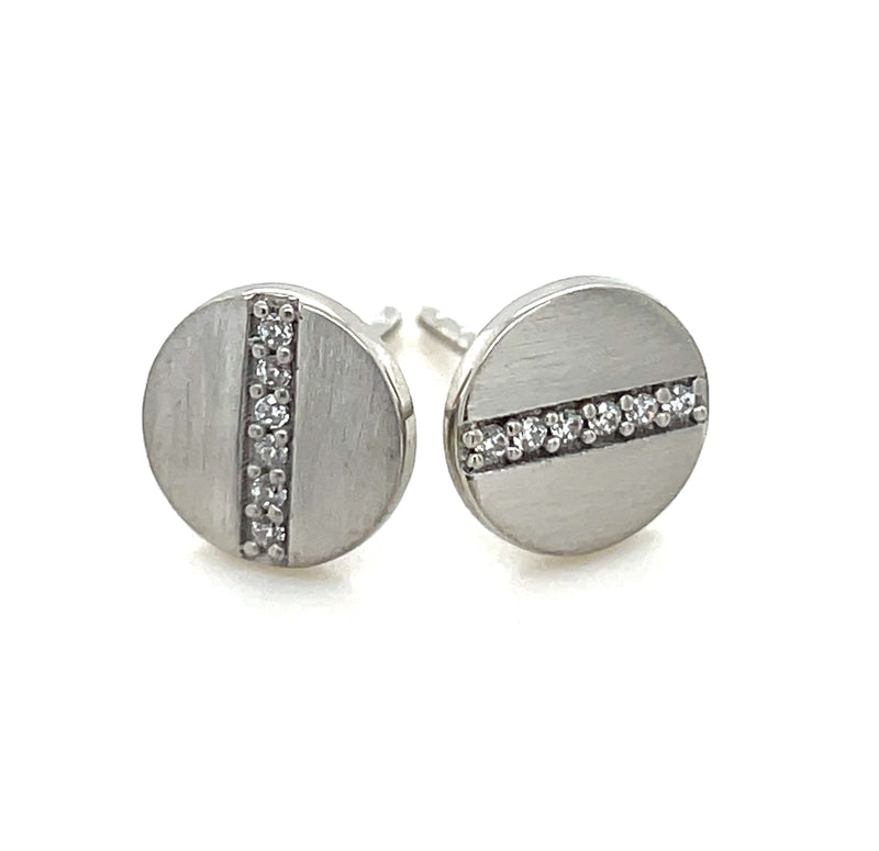 RHODIUM PLATED BRASS EARRINGS  #806-00030