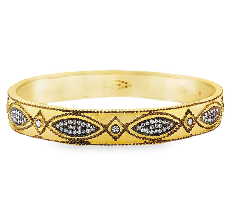 GOLD PLATED BRASS BRACELET WITH CUBIC ZIRCONIA  #800-00075