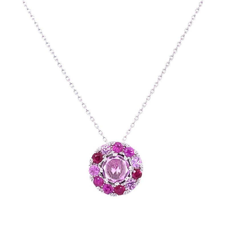 14K/18K WHITE GOLD PINK SAPPHIRE NECKLACE