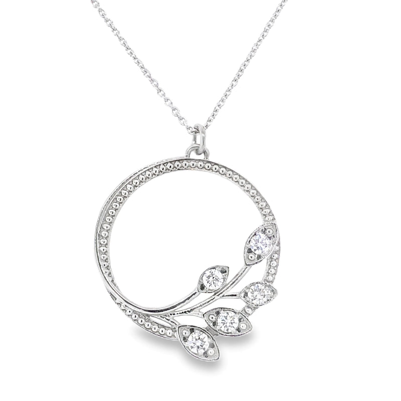 14K WHITE GOLD DIAMOND NECKLACE  #160-00089