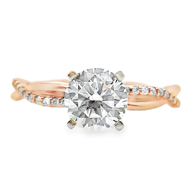 14K ROSE GOLD DIAMOND SEMI-MOUNT  #100-00019