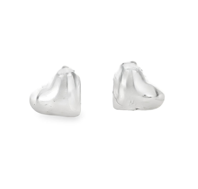 STERLING SILVER HEART EARRINGS.  #645-00107