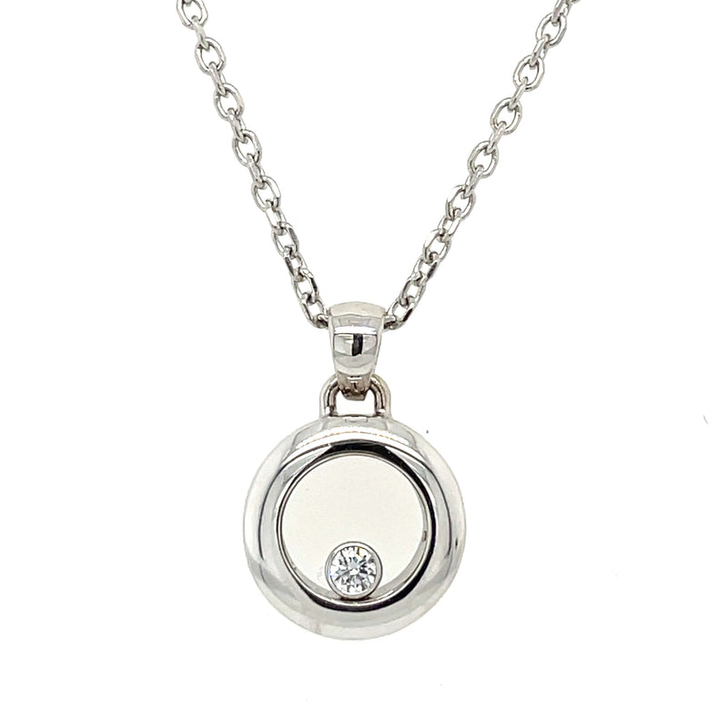 14K WHITE GOLD CIRCLE NECKLACE