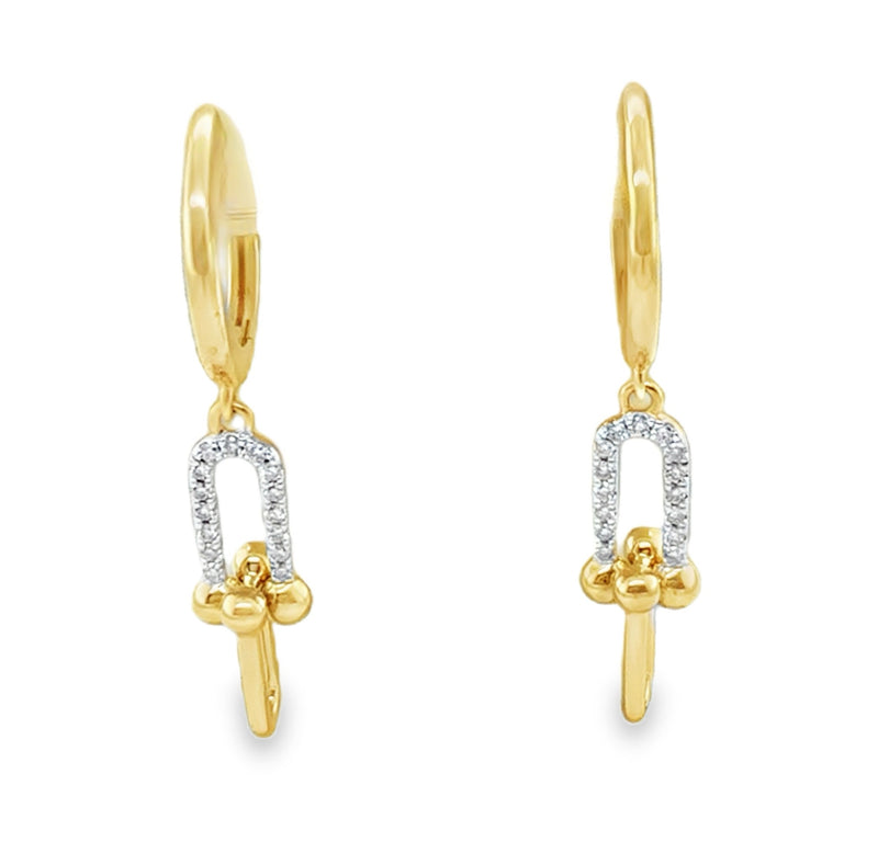 14K YELLOW GOLD DIAMOND EARRINGS  #150-00571