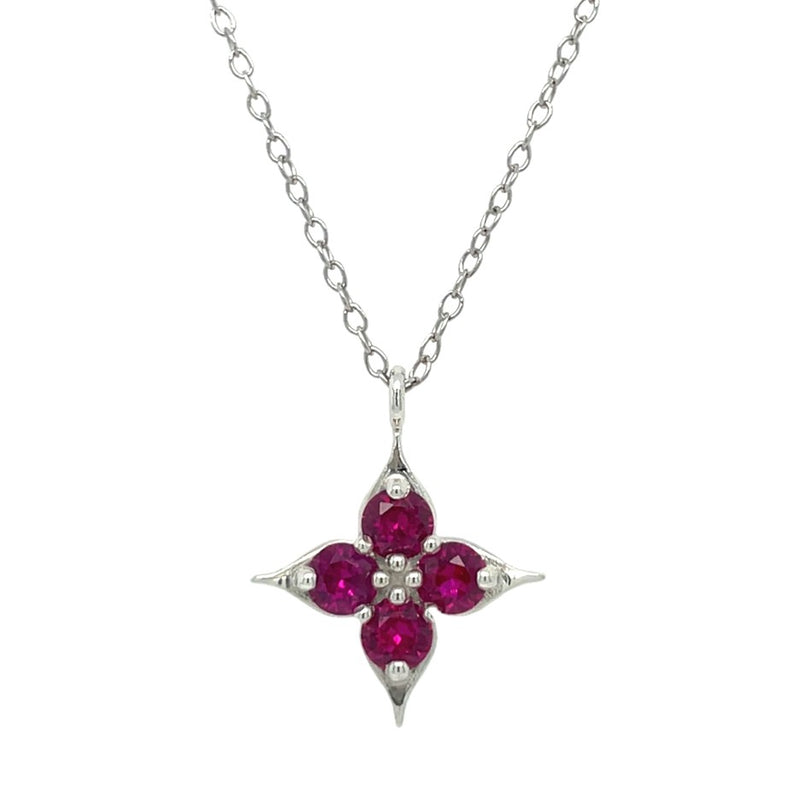 STERLING SILVER RUBY NECKLACE  #230-00214