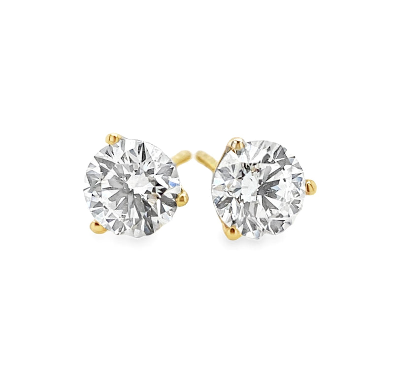 14K YELLOW GOLDN DIAMOND EARRINGS  #150-00461