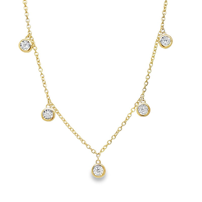 14K YELLOW GOLD DIAMOND NECKLACE  #165-00240