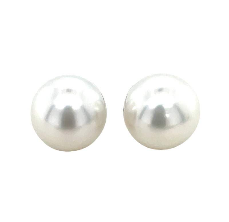 18K WHITE GOLD SOUTH SEA  PEARL EARRINGS