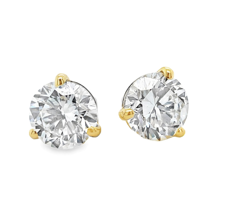 14K YELLOW GOLD DIAMOND EARRINGS  #150-00464