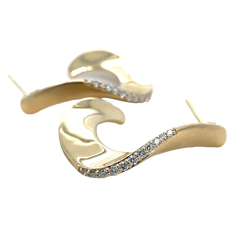 14K YELLOW GOLD DIAMOND EARRINGS