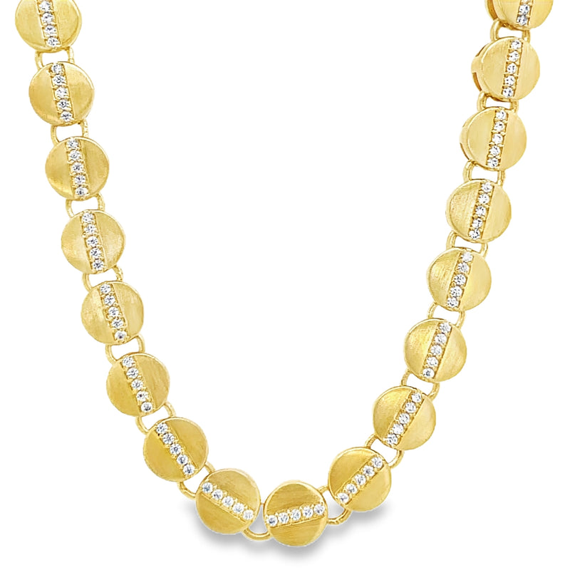 22K YELLOW GOLD PLATED BRASS NECKLACE  #800-00287