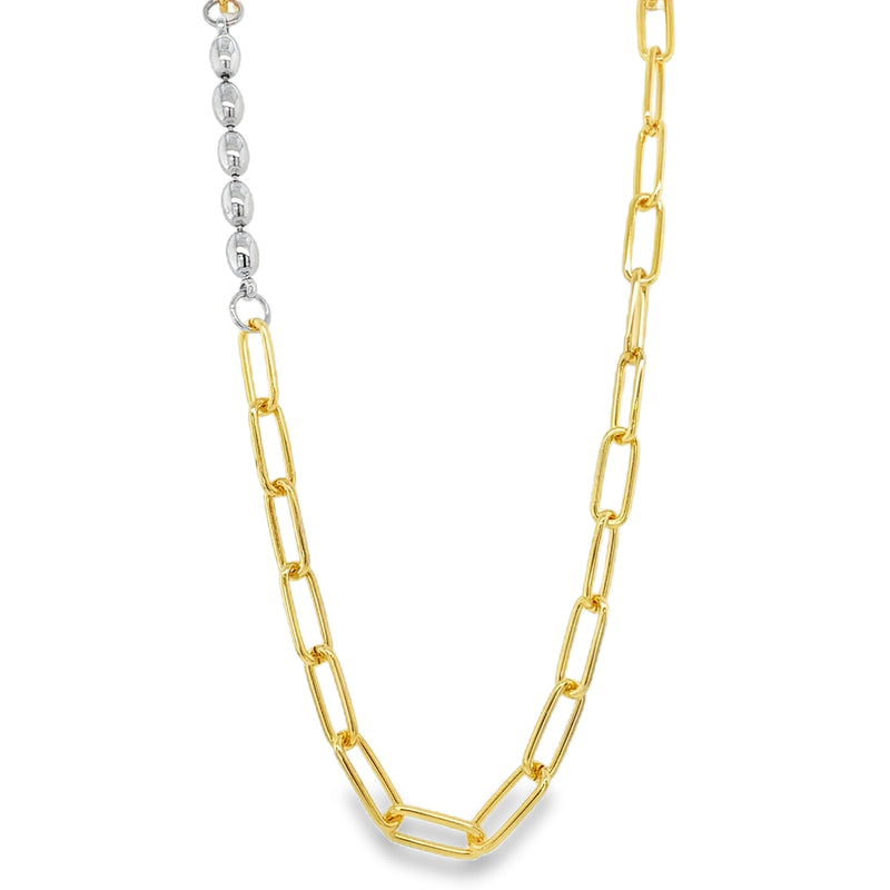 RHODIUM AND GOLD PLATED NECKLACE  #805-00731