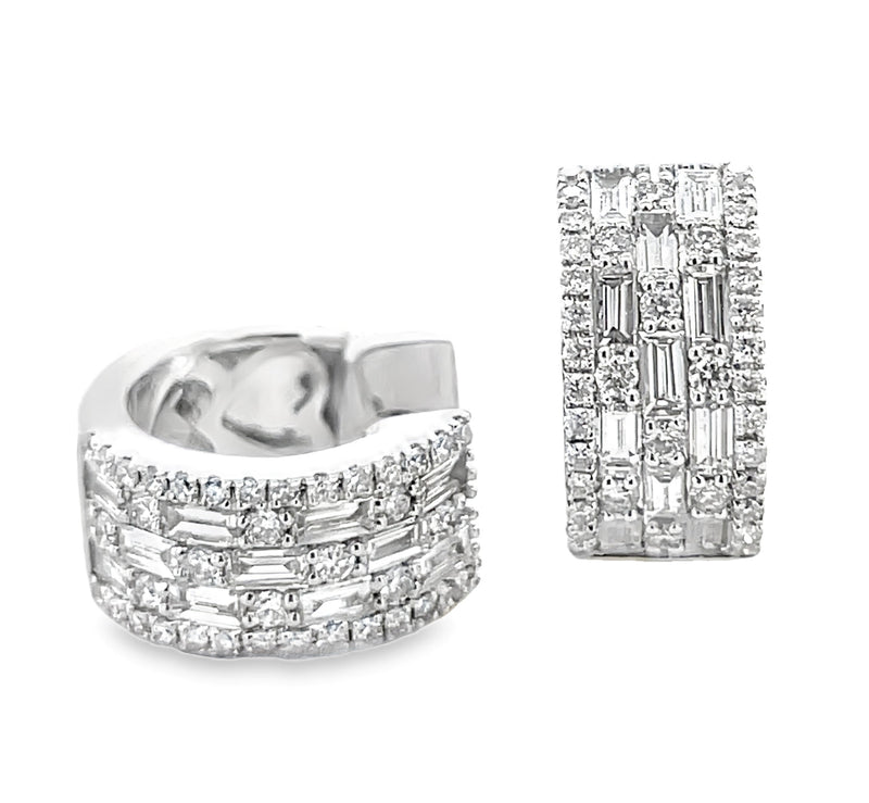 18K WHITE GOLD DIAMOND EARRINGS  #150-00274