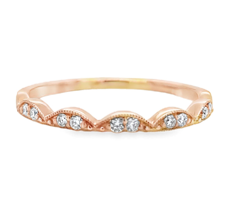 14K ROSE GOLD DIAMOND RING  #110-00069