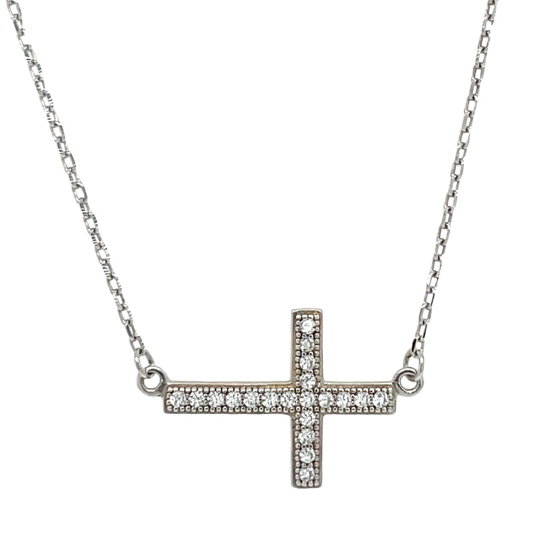 STERLING SILVER CROSS NECKLACE  #640-00162