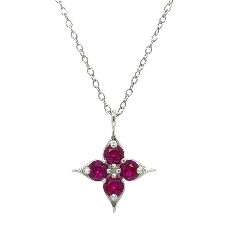 STERLING SILVER RUBY NECKLACE #230-00258