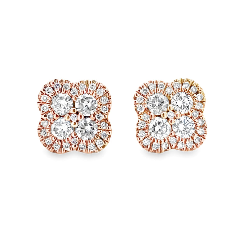 14K ROSE GOLD DIAMOND EARRINGS  #150-00478