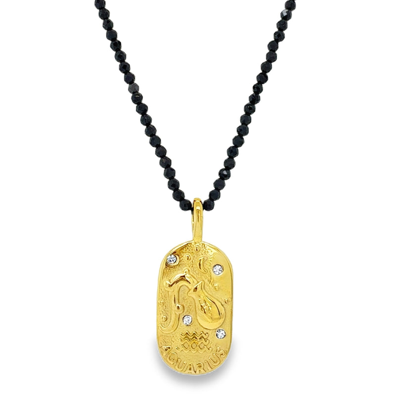 GOLD PLATED STAINLESS STEEL ZODIAC NECKLACE  #805-00826