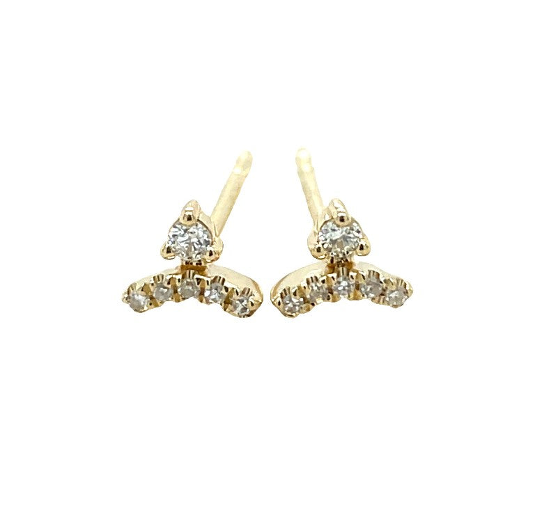 14K YELLOW GOLD DIAMOND EARRINGS