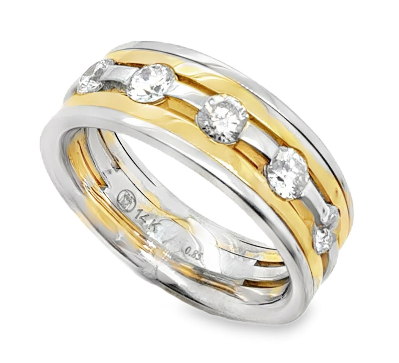 14K YELLOW AND WHITE GOLD DIAMOND RING  #110-00168