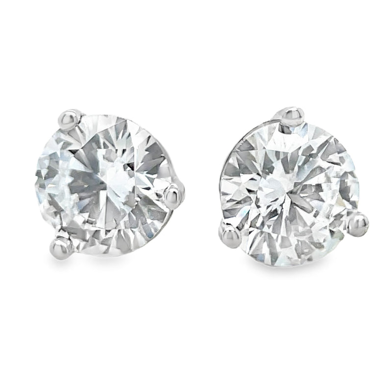 14K WHITE GOLD DIAMOND EARRINGS  #150-00390