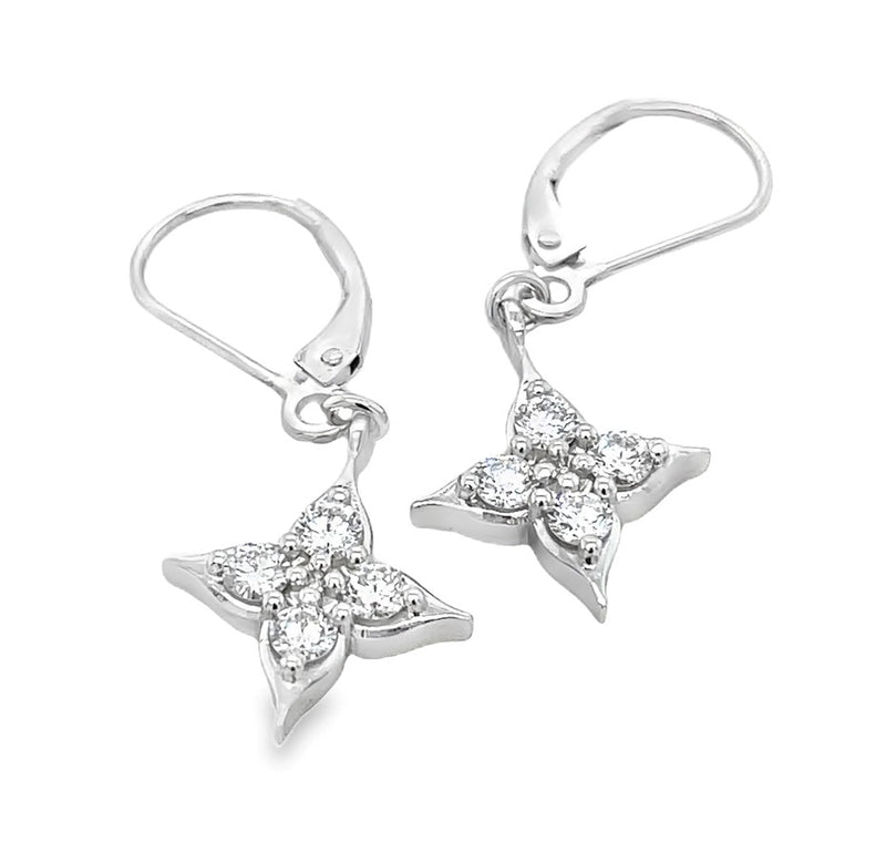 14K WHITE GOLD DIAMOND EARRINGS  #150-00363