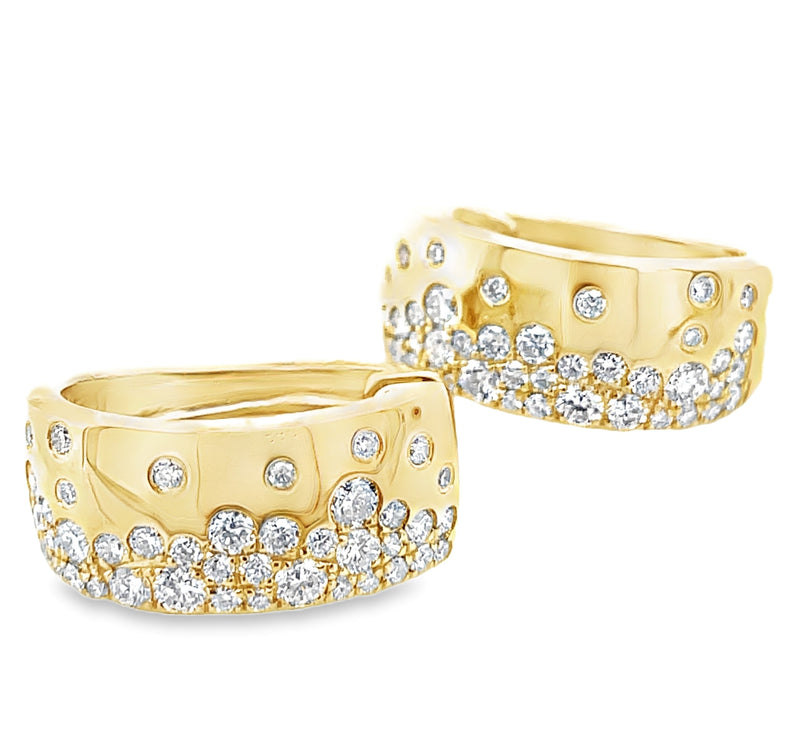 14K YELLOW GOLD DIAMOND EARRINGS  #150-00272