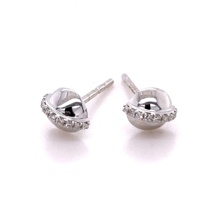 14K WHITE GOLD DIAMOND EARRINGS  #150-001037