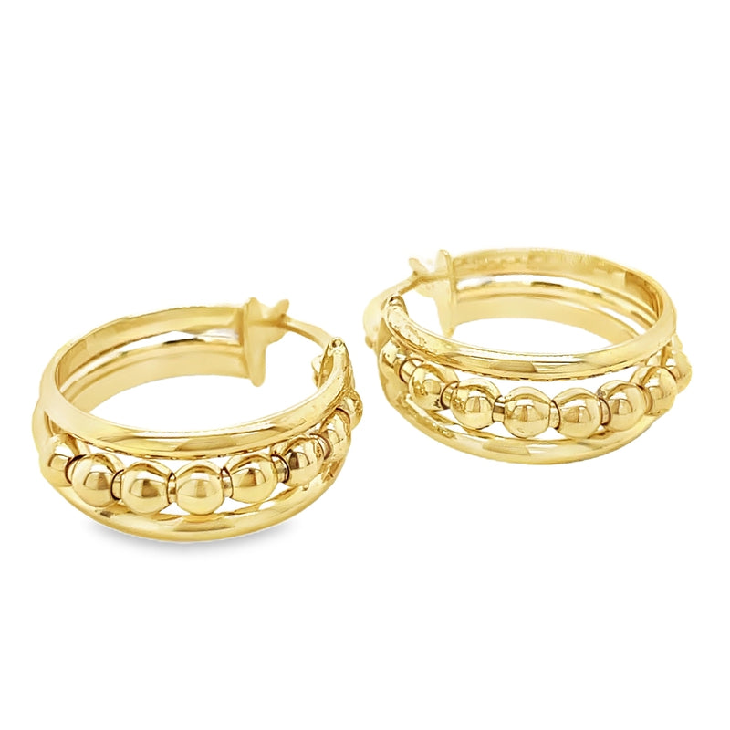 14K YELLOW GOLD HOOP EARRINGS  #425-00082