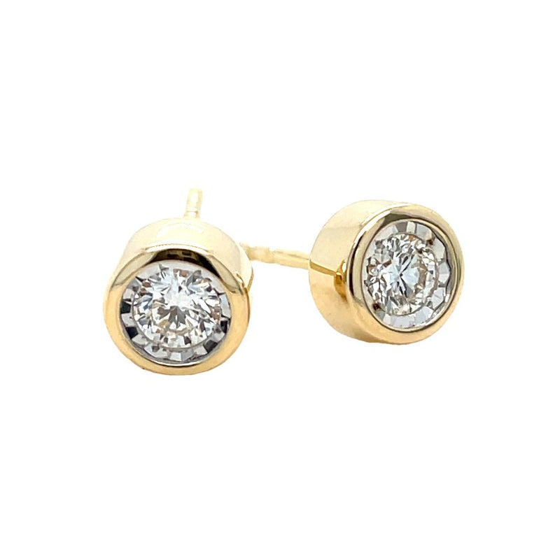 14K YELLOW GOLD DIAMOND EARRINGS