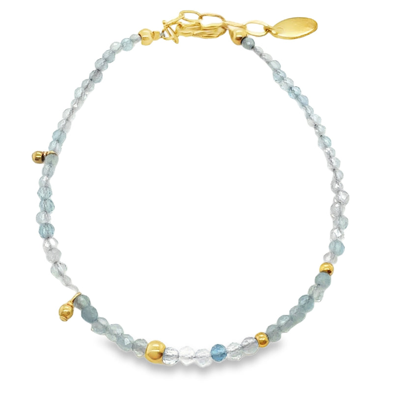 AQUAMARINE BEADED BRACELET   #807-00862