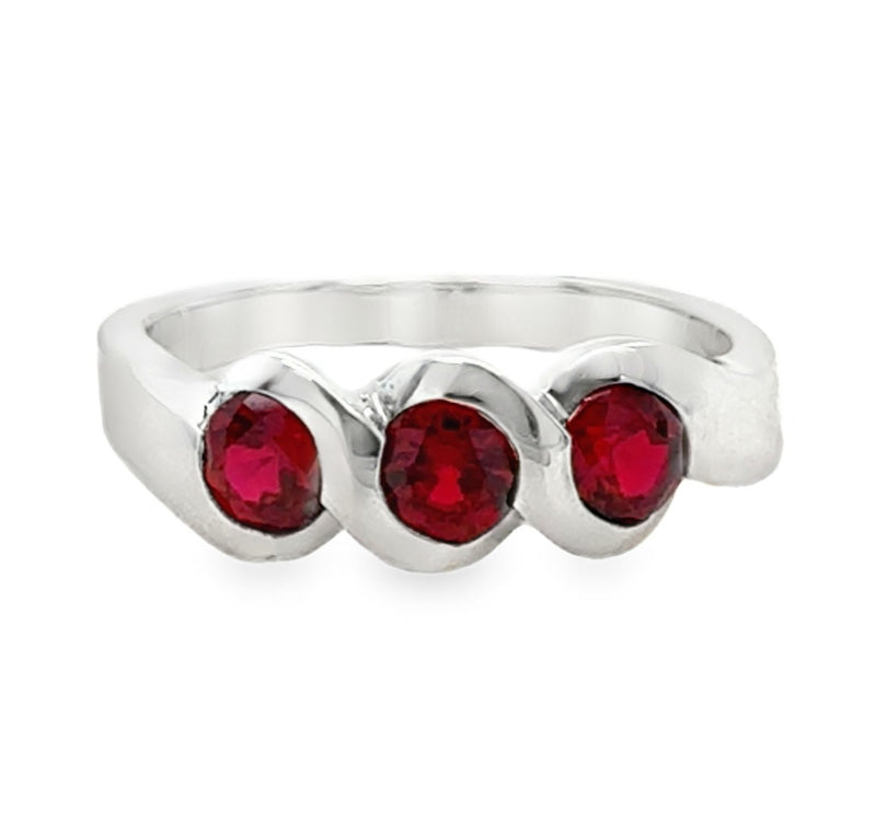 STERLING SILVER RUBY RING  #200-00472