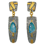 STERLING SILVER AND GOLD-PLATED OPAL EARRINGS