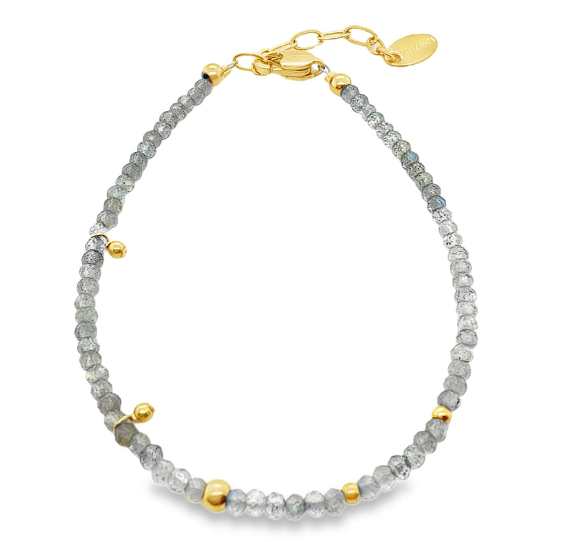 LABRADORITE BEADED BRACELET  #807-00839