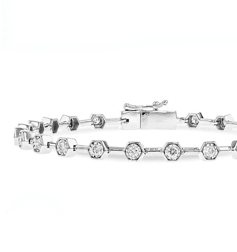 14K WHITE GOLD DIAMOND BRACELET