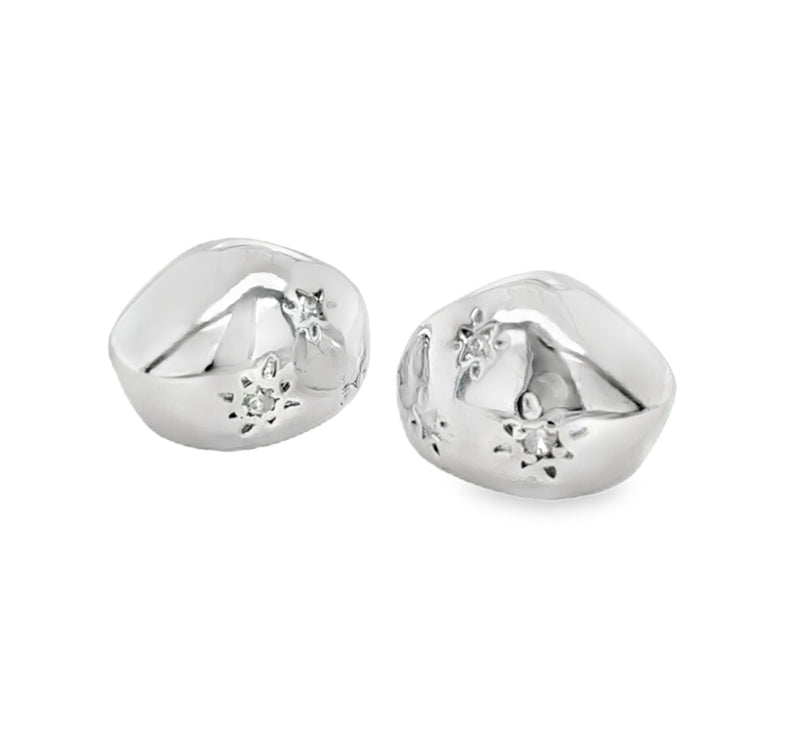 RHODIUM PLATED EARRINGS  #806-00715