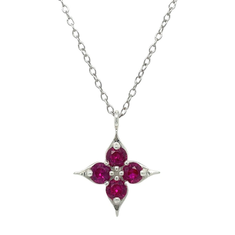 STERLING SILVER RUBY NECKLACE  #230-00256