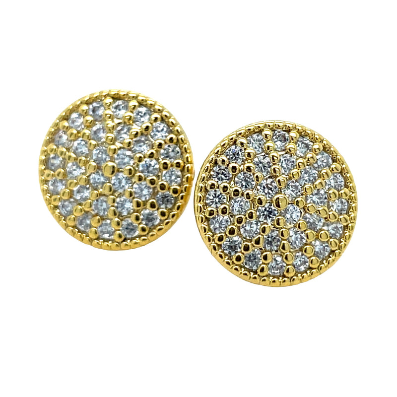 GOLD PLATED ROUND EARRINGS