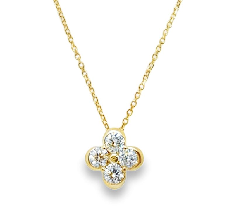 14K YELLOW GOLD DIAMOND NECKLACE  #165-00290