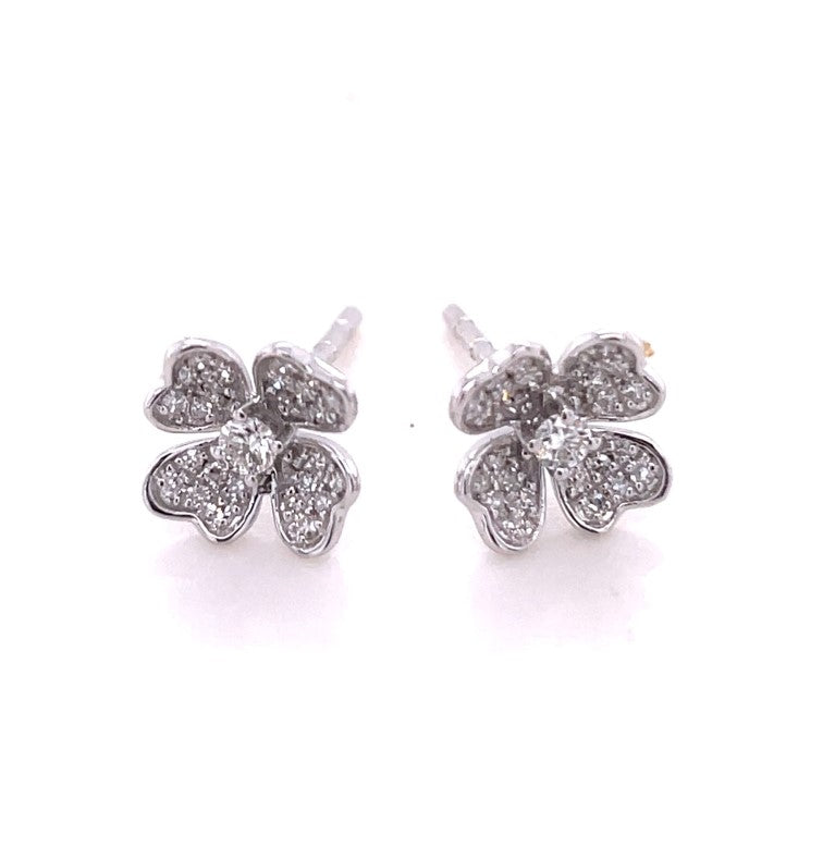 14K WHITE GOLD DIAMOND EARRINGS  #150-00138