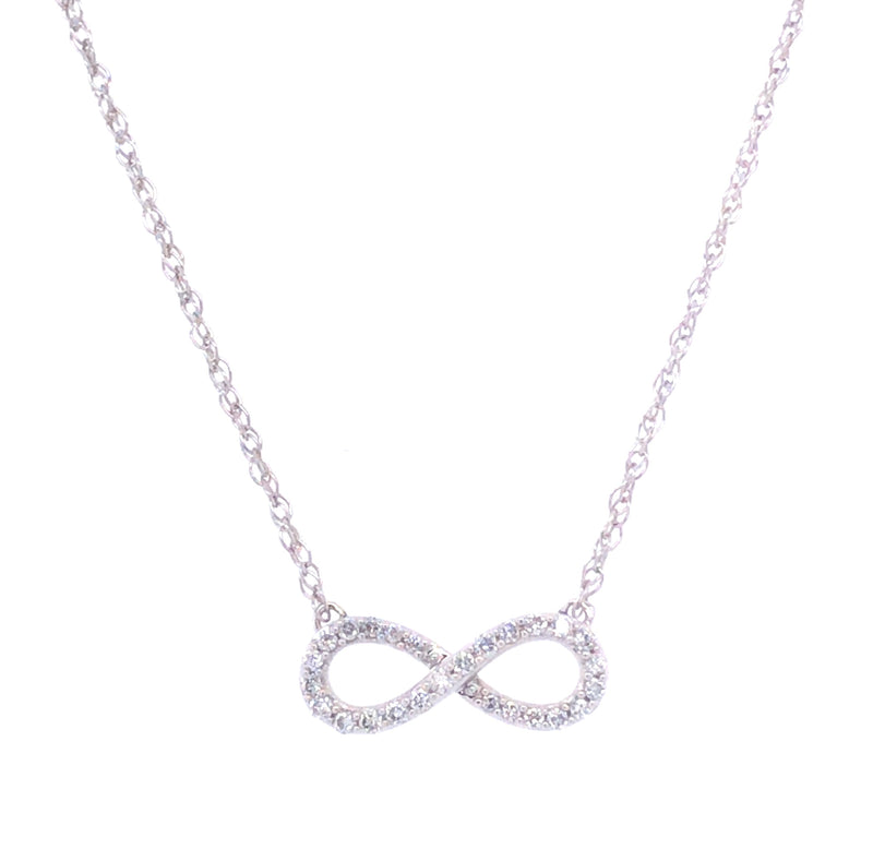 14K WHITE GOLD INFINITY NECKLACE