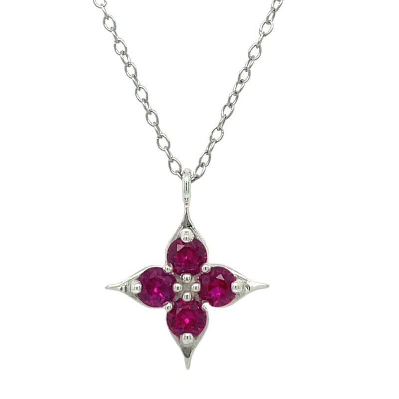 STERLING SILVER RUBY NECKLACE  #230-00259