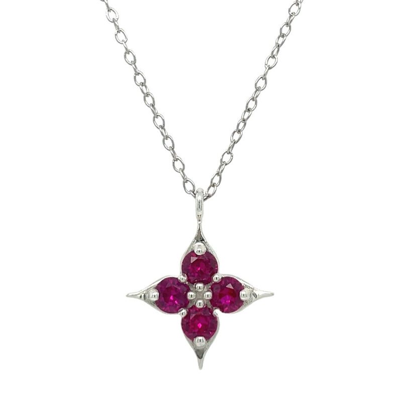 STERLING SILVER RUBY NECKLACE  #230-00254