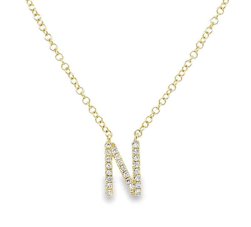 14K YELLOW GOLD INITIAL "N" NECKLACE  #165-00014