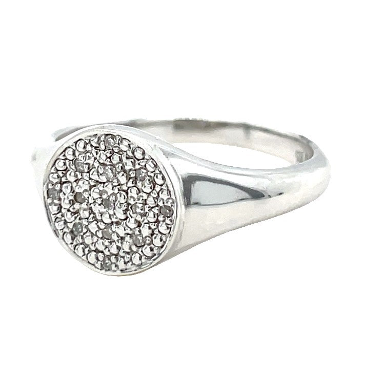 STERLING SILVER DIAMOND RING