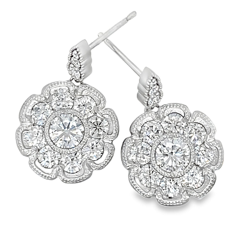 14K WHITE GOLD DIAMOND EARRINGS