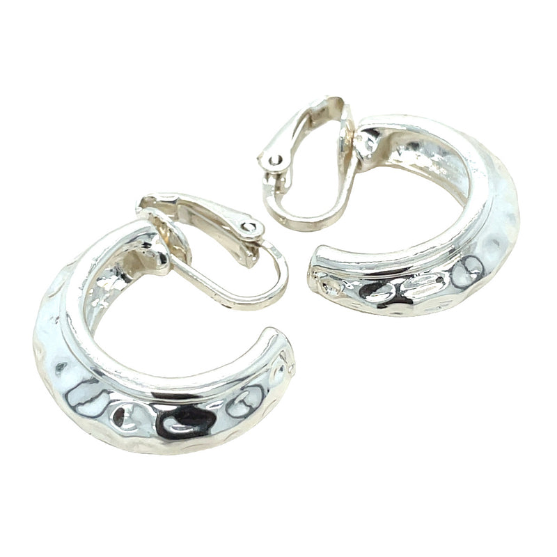 MIXED METAL CLIP HOOP EARRINGS